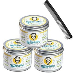 Beardbe Super Strong matu vaska komplekts visiem matu tipiem ar dāvanu ķemmi, citrusaugļu aromātu un īpaši spēcīgu noturību, intensīvu spīdumu (super Strong)