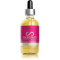 Hairfinity botāniskā matu eļļa — augšanas līdzeklis sausiem, bojātiem matiem un galvas ādai ar jojobas, olīvu un saldo mandeļu eļļām un citām – bez silikona un sulfātiem 1,76 oz, melna (melna), ausu aizbāžņi