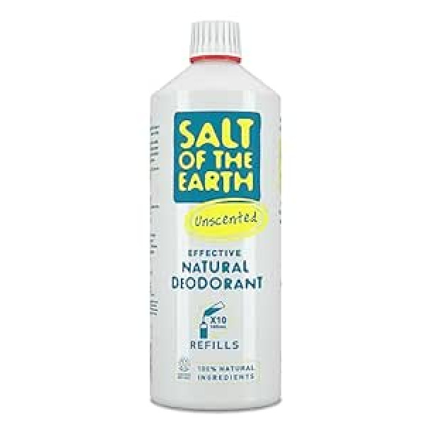 Salt Of The Earth Сменный блок натурального дезодоранта-спрея Salt Of the Earth, без запаха, без запаха, веганский, длительная защита, одобрено Leaping Bunny, сде