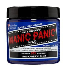 Manic Panic Rockabilly Blue klasisks krēms, vegāns, bez cietsirdības, daļēji pastāvīga matu krāsa, 118 ml