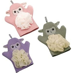 Beaupretty 3pcs Monkey Bath Towel Baby Winter Exfoliating Loofah Body Scrub Newborn Mittens for Boys Shower Scrubber for Body Body Scrubber Glove Gloves Anti-grip Child Cotton