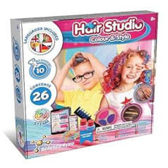 Science4You Hair Studio Matu krīts meitenēm un zēniem, mazgājama matu krāsa, matu šķipsnas bērniem, rotaļlietas un bērnu spēles no 8+ gadiem, dāvanas meitenēm un zēniem no 8 gadiem