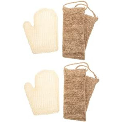 Beavorty 2 Sets Sisal Bath Set Exfoliating Bath Body Towel Gloves for Men Shower Back Scrubber for Men Shower Scrub Double Sided Scrubbing South Korea Scrubber Man Jute