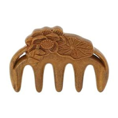 Generic Lotus Shaped Sandalwood Massage Comb for Complete Relaxation, Therapeutic Aroma, Healthy Hair and Scalp Care