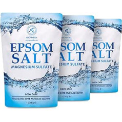 Aromatika Trust The Power Of Nature Epsom Salt Bath Salt 3 kg - 3000 g - Concentrated Magnesium Source - 100% Natural Salt - Relaxes & Detoxifies - Relieves Muscle Soreness - Soothing & Warming - Body Care - for Good Sleep