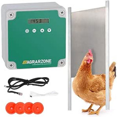 Agrarzone automātiskās vistas durvis vistas vārsts, durvju atvērējs Vistas kūts ar taimeri un gaismas sensoru, barošana no tīkla vai akumulators, vistas durvis drošai vistas turēšanai