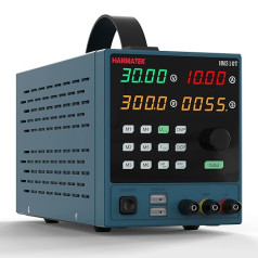 HANMATEK Laboratory Power Supply 0-30 V / 0-10 A, DC Adjustable Power Supply High Precision 4-Digit Voltage, Current, Power, Time Display, Variable Switching Digital Power Supply with PC Software and