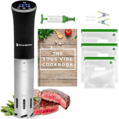 KitchenBrothers Sous Vide Stick Cooker – Souvide Set – Souvide Rod – Souvide Rod – Suvide Cooker – 0 to 95 °C, Adjustable Pro 0.2 °C – Timer Function – Alarm – 1200 W