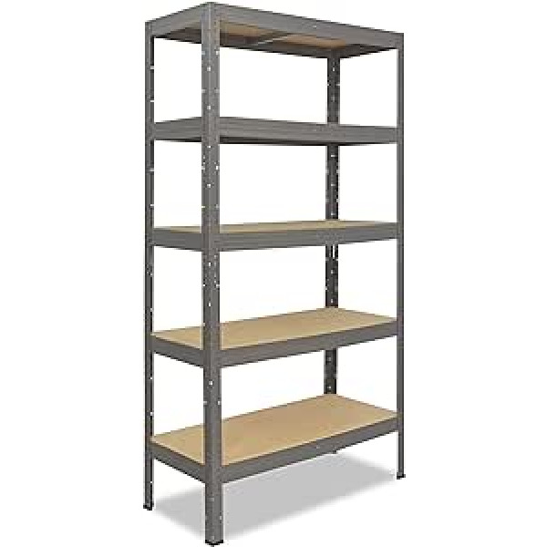 shelfplaza® 200 x 120 x 40 cm Profesionāls lieljaudas plauktu bloks pelēks/metāla plaukts ar 5 plauktiem pa 200 kg kravnesību/pagraba plaukts metāls garāžas plaukts darbnīcas plaukts vai plauktu glabāšanas plaukts metāls