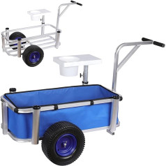 AESRAOU Beach Fishing Cart with Large Heavy Duty Wheels for Sand Heavy Duty Beach Cart Outdoor Fishing Rolling Wheel Wagon (Blue)