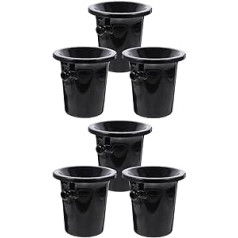 Angoily Pack of 6 Wine Tasting Spit Bowls, Wine Tasting Dump Bucket, Spit Bowl, Champagne Bucket, Skewer, Wine Barrels, Cold Wine Barrels, Ice Bucket (Black)