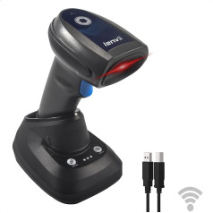 LENVII Bluetooth 2D svītrkoda skeneris bezvadu QR koda skeneris ar inteliģento uzlādes staciju 3 vienā svītrkoda skeneris bezvadu/Bluetooth/vadu svītrkoda skeneris operētājsistēmai Windows/Mac/Linux/Android/iOS