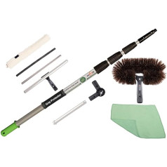 Axis Line Set of 4 m telescopic cleaning set with window wiper and dust brush for conservatory and patio, suitable for Axis Line telescopic poles, window cleaning and dusting