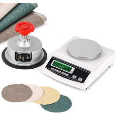 NEWTRY 600 g/0.01 g GSM Electronic Digital Laboratory Scales with Adjustable Disc Sample Holder Cloth Cutter 100 cm2 from 0-2 mm, for Textile, Fabric, Paper