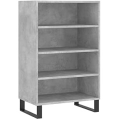 Industriālā stila Highboard skapis 55 x 90 cm - Betona apdare Mēbeles Pelēka Koka bufete Mūsdienīga koka bufetes glabāšanas iekārta modernām mājām Pelēka