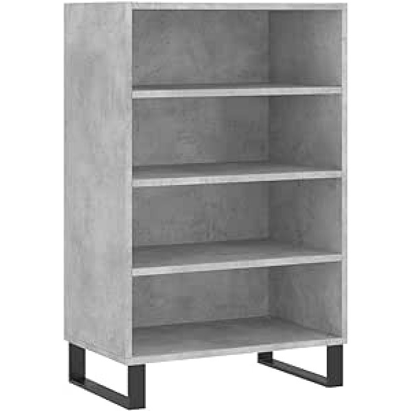 Industriālā stila Highboard skapis 55 x 90 cm - Betona apdare Mēbeles Pelēka Koka bufete Mūsdienīga koka bufetes glabāšanas iekārta modernām mājām Pelēka