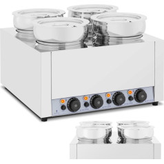 Bain marie elektriskais sildītājs šokolādes fondī zupas stacija 2000 W 4 x 7 l