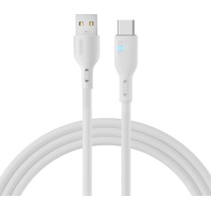 Кабель со светодиодным индикатором USB - USB-C 3А 2м белый