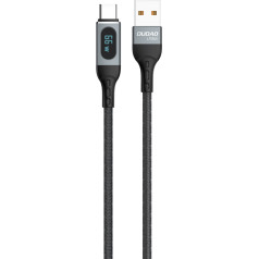 Dudao Kabelis USB - USB-C ātras uzlādes PD displejs 66W 1m melns