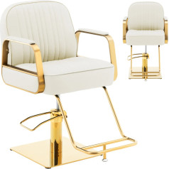 Косметическое парикмахерское кресло Physa STAUNTON с подставкой для ног - кремовый - золото