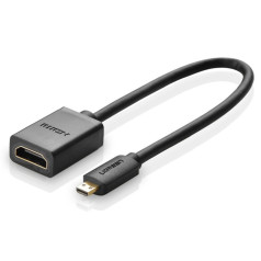 HDMI uz mikro HDMI adaptera kabelis, 20 cm, melns