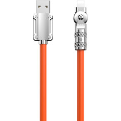 Dudao Spēcīgs leņķiskais kabelis iPhone USB-A — Lightning 30W 1m 180 rotation oranžs
