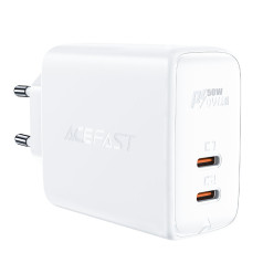 Acefast Сетевое зарядное устройство A29 GaN, два порта USB-C PD, 50 Вт, белое