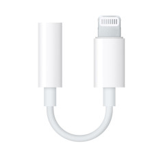 Apple oriģinālais Lightning līdz 3,5 mm mini ligzdas austiņu adapteris, balts