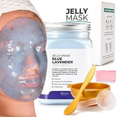 Brüun BRÜUN Peel-Off Jelly Mask, Premium Quality Sculpting Blue Lavender Jar Mask pulveris sejas maskai, Ideāli piemērots kosmetologiem, Spa ādas kopšana, Hidro sejas maska