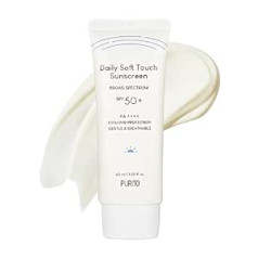 Purito Daily Soft Touch sauļošanās krēms 60 ml SPF 50+ PA ++++ Drošas sastāvdaļas Plaša spektra nomierinošs vegāns bez cietsirdības