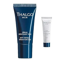 Thalgo Vīriešu uzmundrinošais acu serums 15 ml cīņai ar nogurušām acīm + 3 ml papildu pretgrumbu kopšanas līdzeklis (uzmundrinošs acu serums)