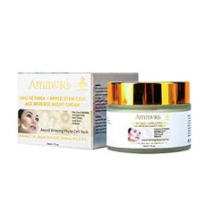 Ammuri | Pro-Retinol Cream + Apple Stem Cell Age Reverse Night Moisturizer | Vitamīns B5, vitamīns C un vitamīns E, spēcīgs antioksidants | Visi ādas tipi | 50,00 ml