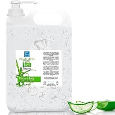 Bleu & Marine Bretania - Organic Aloe Vera Gel Vegan | Ādas un matu kopšana | Dabiski un bez parabēniem | Ideāli piemērots sausai un bojātai ādai, 5000 ml