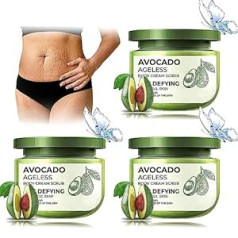 Ashopfun GFOUK Avocado Ageless ķermeņa krēmveida skrubis, avokado pīlings pret grumbu skrubis, pretcelulīta ķermeņa skrubis sievietēm, pīlings ķermeņa skrubis, ķermeņa skrubis sieviešu pīlingam (3 gab.)