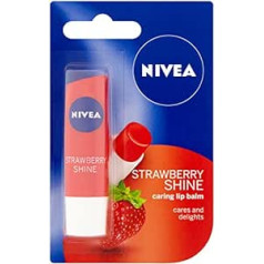 Nivea Shine Caring Strawberry lūpu balzams 4,8g (12 gab.)