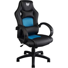 Acer Predator Rift Essential Gaming Chair (Lumbar Support and Ergonomic Headrest, Ultra Soft Armrests, Wide Seat, for Users up to 150 kg) Black/Blue