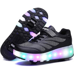 YongerYong Boys Girls LED apavi mirgojošiem ar riteņiem Skate Automātiski ievelkami komforta riteņi Mirgojoši apavi Skrituļdēļa apavi āra sporta apavi