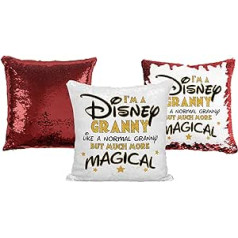 Drukas maniaki Disney Mummy Pailletten-Kissen Weihnachten Geburtstag Magic Reveal Velciet Muttertags-Kissen Geschenk Oma (Oma) (puves, mit Füllung)