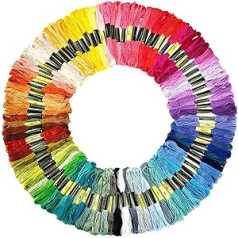 100 Colours Embroidery Thread Set, 5 Metres Embroidery Thread Embroidery Floss Multi Colours Softer, Embroidery Crafts Leisure Arts Cross Stitch Embroidery Threads Sewing Threads Crochet for