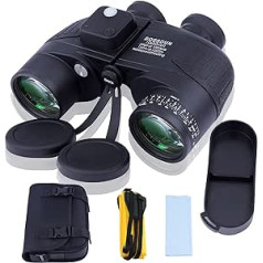 10x50 Marine Binoculars Binoculars with Night Vision Rangefinder and Compass for Water Sports Enthusiasts and Hobby Sailors Includes Ready Bag Dust Caps and Carry Strap