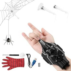 Towwoo Spider Web Shooter, Launcher Glove Spiderman Cosplay Glove 3 m Launcher Wrist Toy Set Electric Automatic Cable Wrap