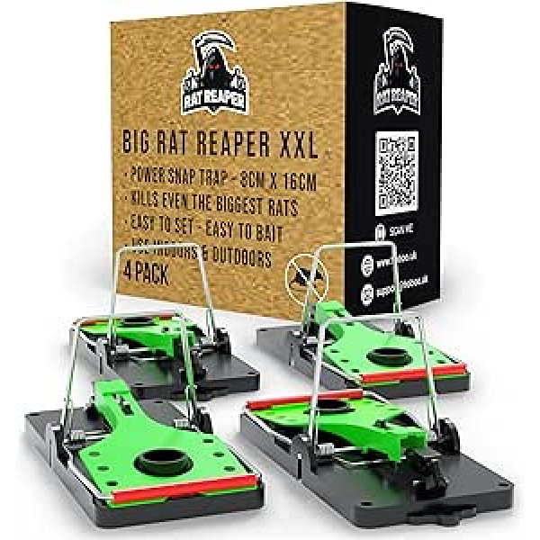 Froboo Rat Trap XXL — Крысоловка для очень больших крыс — Профессиональная сверхмощная ловушка для грызунов — Очень широкая ловушка с защелкой ши