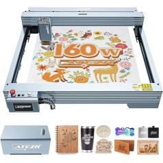 ATEZR V35 Plus 160 W Laser Engraving Machine with Air Support, 34-36 W Laser Power Laser Cutter and Engraver, 0.06 x 0.1 mm Compressed Point, Laser Engraving Machine for Wood/Metal/Acrylic etc