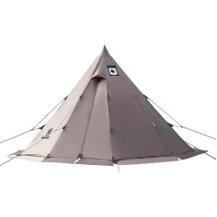 OneTigris Zelt Tipi Zelt Firstzelte für 4-6 Personen Pyramidenzelt mit Zeltstange 4 Jahrzeit Campingzelt 3000 mm Wassersäule für Outdoor, Camping, Wandern, Trekking