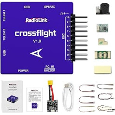 Radiolink Crossflight lidojuma kontrolieris mini izmērs, OSD modulis ar iebūvētu 10 PWM izeju, vibrācijas slāpēšanas FC lidmašīnām/3-8 multirotoram/heli/auto/laivai/zemūdenei utt.