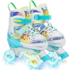 Adjustable Roller Skates for Children with Luminous Wheels, LED Inline Skates for Adults, Girls and Boys