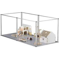 BingoPaw Acrylic Plate for Small Animals Indoor Playpen: Small Animal Enclosure with Base Panels and Door, Enclosure for Guinea Pigs, Rabbits, Hamsters, Hedgehogs, 120 x 60 x 40 cm