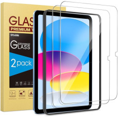 SPARIN 2 pack ekrāna aizsargs iPad 10 paaudzei 2022, ar rāmja uzstādīšanas palīglīdzekli, 9 H cietības aizsargstikla ekrāna plēve, rūdīta stikla plēve iPad 10 plēvei, 10,9 collas