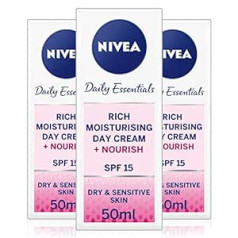 3 x NIVEA® Daily Essentials bagātīgs mitrinošs dienas krēms SPF 15 50 ml