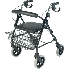 Aluminium Rollator 4 Wheels with Bag and Basket